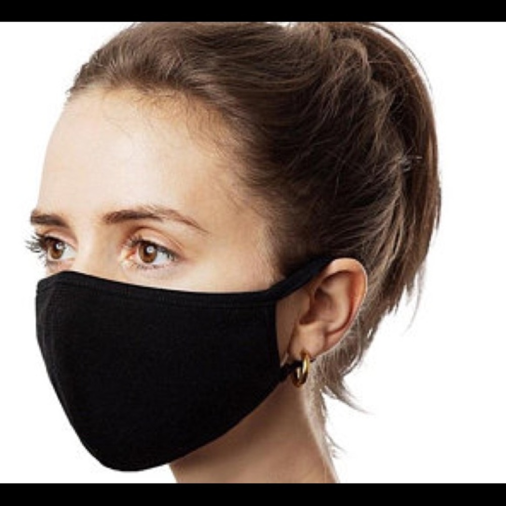 😷Black Solid Fabric Face mask
